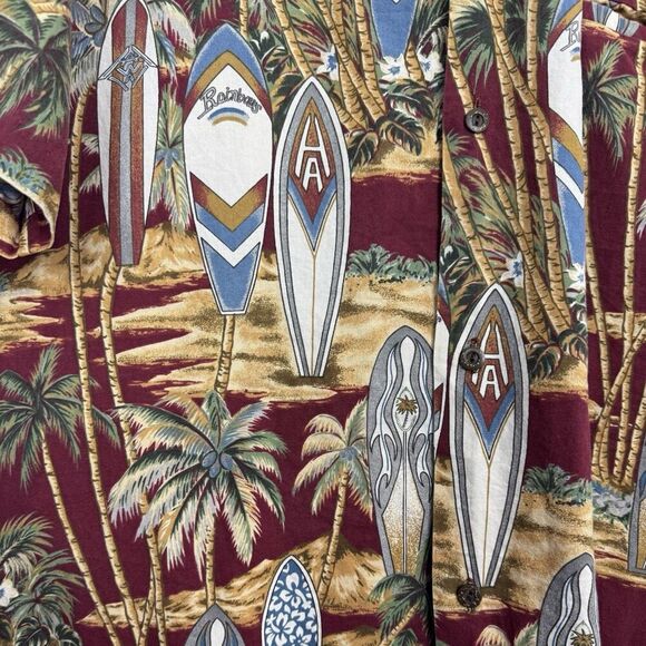 Royal Creations Hawaiian Shirt Mens XL Red Aloha Vacation Plumeria Coastal USA - Picture 4 of 8